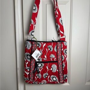 NWT Vera Bradley Red Floral Crossbody Bag